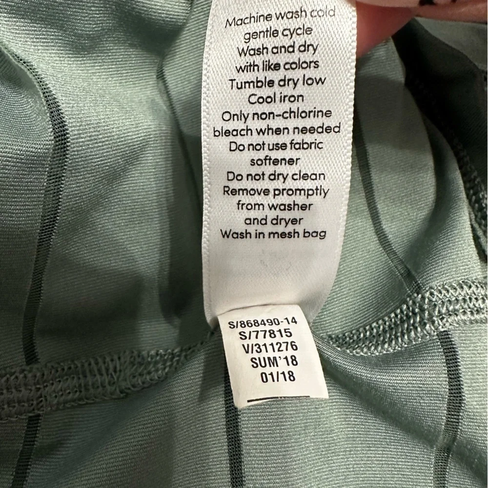 Athleta Chi Green Mesh Sheer Striped Tank Top Size s - Picture 11 of 11